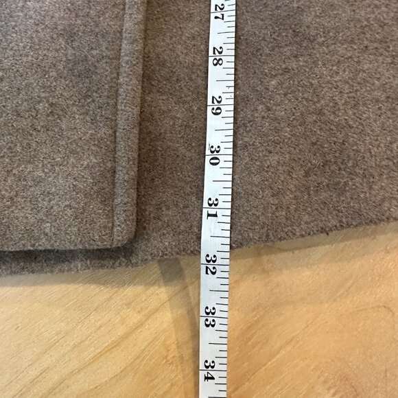 CALVIN KLEIN Wool Blend Pea Coat Double Breasted Spread Collar Beige Oat Size 0X - Picture 13 of 13